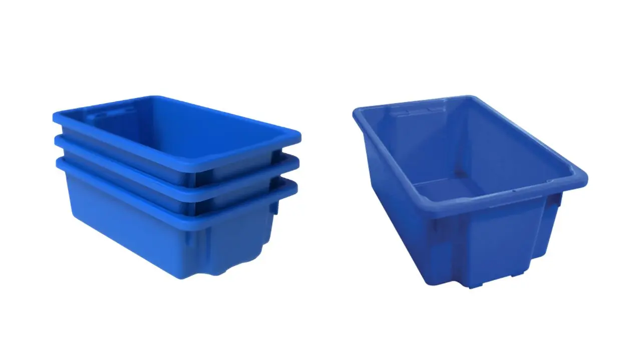 Versatile stack-and-nest plastic storage crates for every industry
