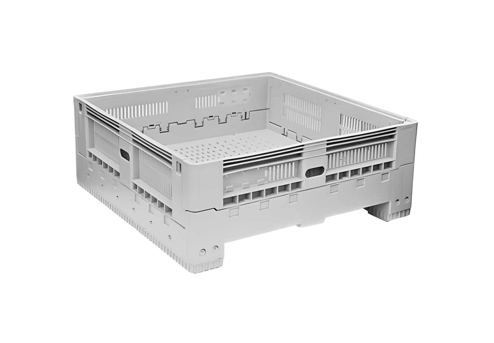 Collapsible plastic crate for stone fruit and broccolini harvesting