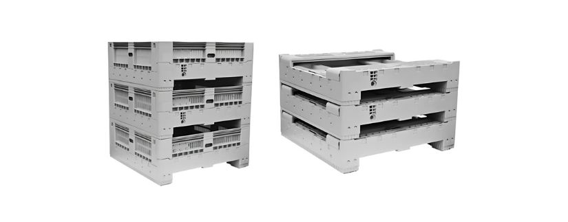 mage 2: Stackable collapsible plastic crates for agricultural storage and transport